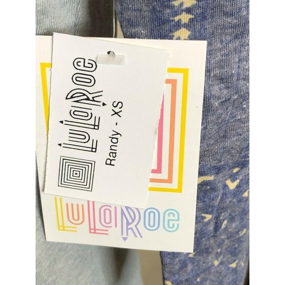 LuLaRoe Randy Baseball Style Tee Size XS Light Gray Purple Beige 3/4 sleeves NWT - Picture 5 of 9